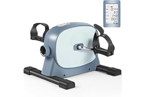 GOREDI Under Desk Bike Pedal Exerciser, Portable Mini Exercise Bike with LCD Display for Home/Office, Desk Cycle for Leg/Arm with Handle, Leg Exerciser While Sitting for Physical Therapy