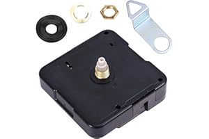 BTFO Quartz Clock Movement Replacement Kit, 13 mm/0.51in Shaft Length Silent Electric Mechanism Small Wall Clock Motor Powered with Metal Hook Battery Works Operated DIY Repair Parts