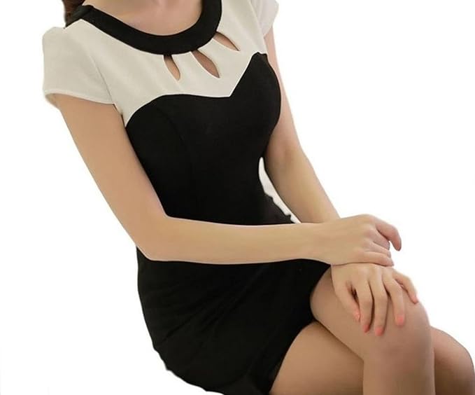 Amazon Co Jp おばさんの夢箪笥だろう 夏 レディース ワンピース 半袖モノトーン パーティー ２次会 服 ファッション小物