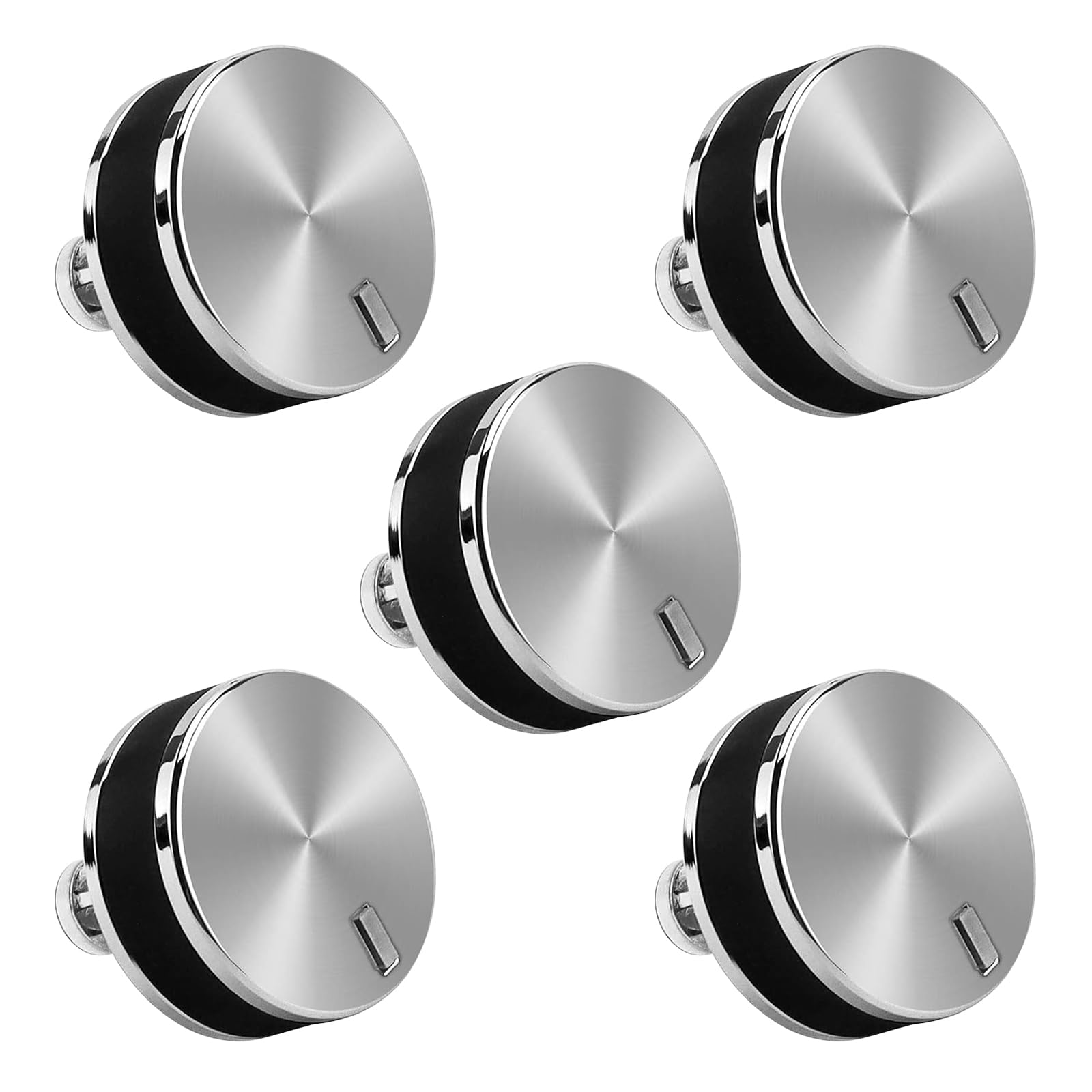 Photo 1 of 5 Pack WB03X24360 Gas Stove Stainless Steel Knob Compatible with GE Cooktop Replaces WB03T10259 AP5980302 PS11700818 EAP11700818 4179424