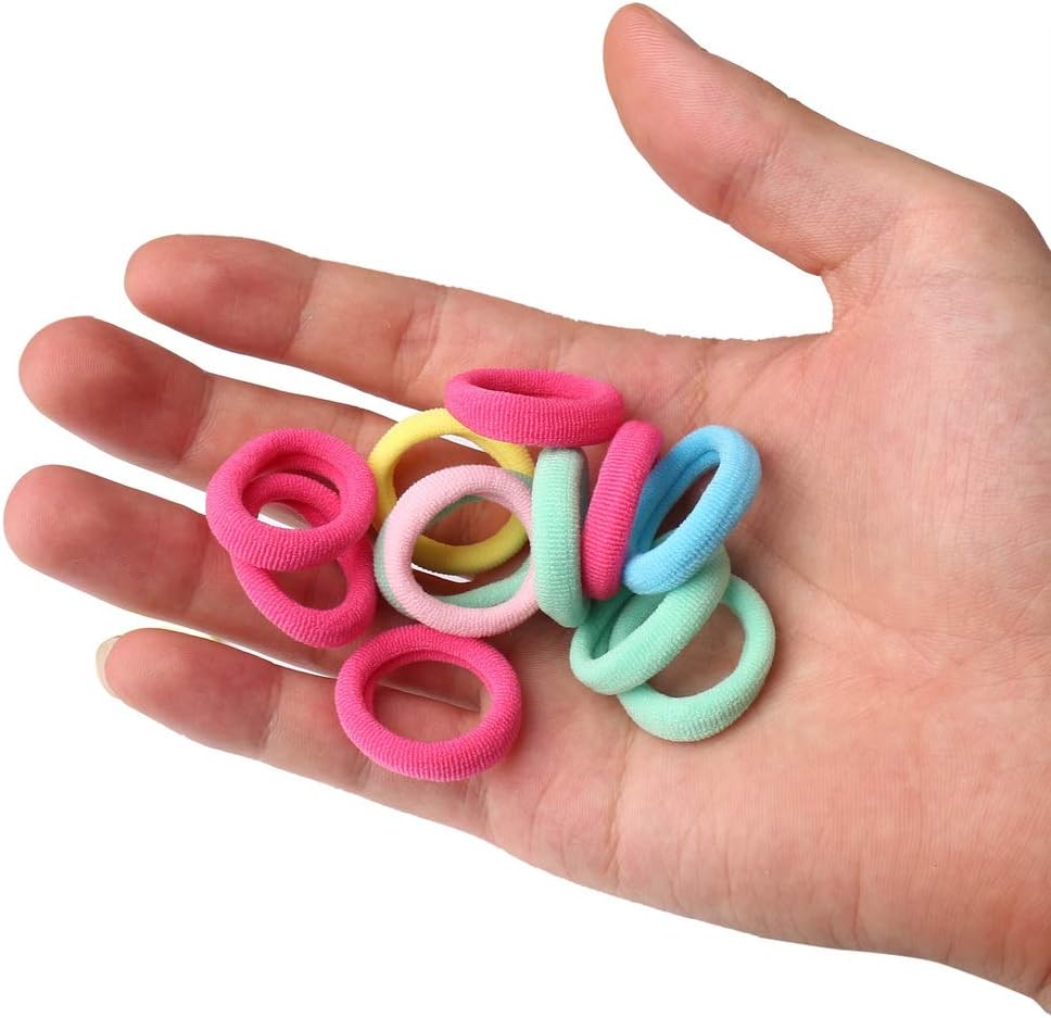 nuoshen 50 Pcs Baby Hair Ties, Assorted Colors Elastic Mini Hair Ponios Ponytail Holders Hair Accessories for Girls Kids - Image 5