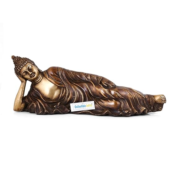 Buy Collectible India Large Reclining Buddha Statue Buddhism Brass