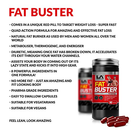 LA Muscle Fat Buster; Amazing Quad-Action Natural & 100% Safe Fat Burner And Weight Loss Supplement For Men and Women; Ultra Fast Acting Rapid Absorbing Works Better Then Garcinia Cambogia