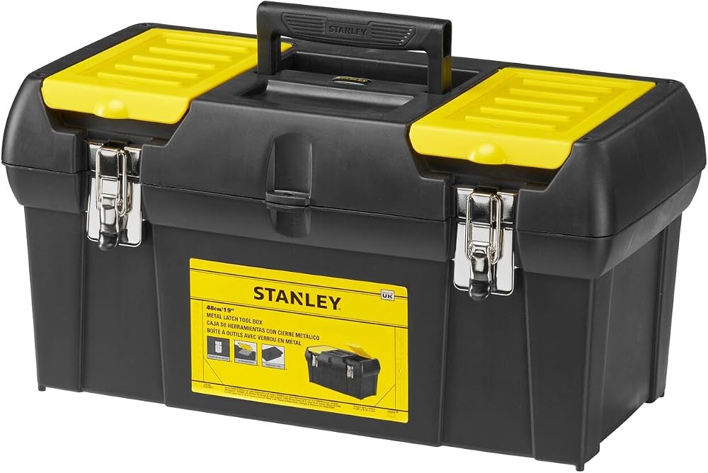 STANLEY Toolbox Storage 19 inch with Heavy Duty Metal Hinge 2 Lid Organisers