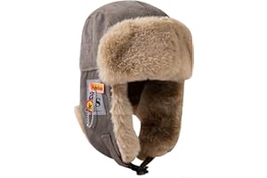 Croogo Trapper Hat Winter Hats Windproof Trooper Caps Outdoor Warm Ski Cap with Ear Flap Russian Warm Fur Hat
