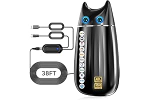 QBOY 3200+ Miles Strongest TV Antenna, 2026 Digital Antenna for Smart TV Indoor Outdoor, Long Range 360° Reception HDTV Antenna for Local Channels with Amplifier-38FT Coax Cable-Support 4K 8K 1080P All TVs