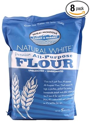 Amazon Com Wheat Montana Natural White All Purpose Flour 5 Pound Pack Of 8 Wheat Flours And Meals Grocery Gourmet Food