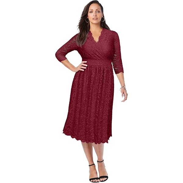 Amazon.com: Jessica London Women's Plus Size Stretch Lace Shift Dress