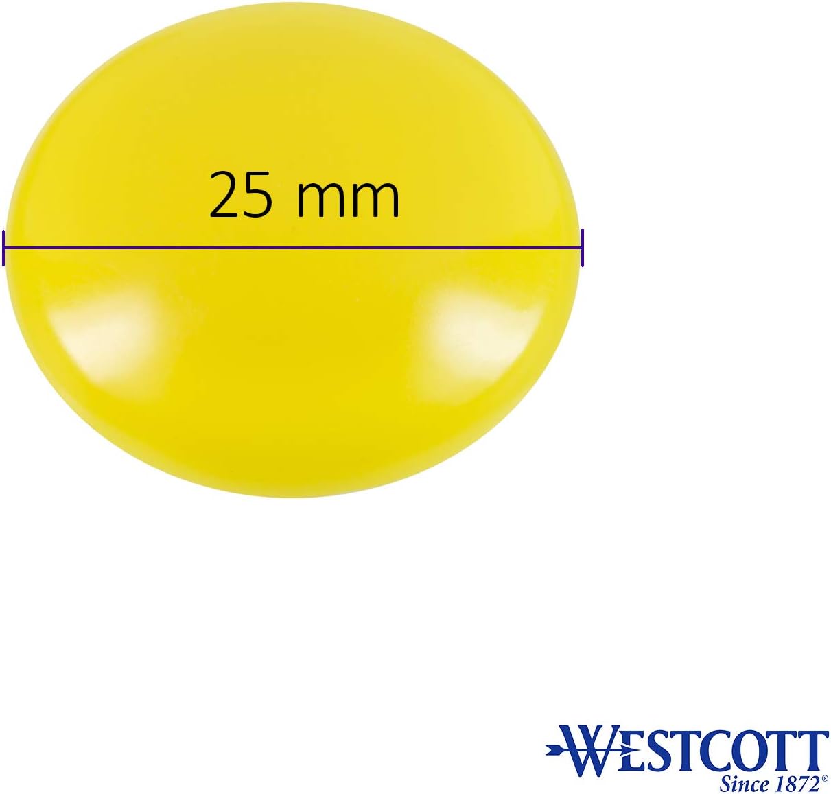 Westcott E-10811 00 Self-Adhesive Magnets 25 mm Round Yellow Pack of 10, Small - Image 3