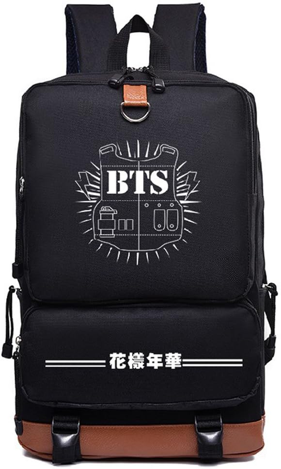ALLDECOR KPOP BTS WINGS Multifunctional Backpack Black Student Book Laptop Bag
