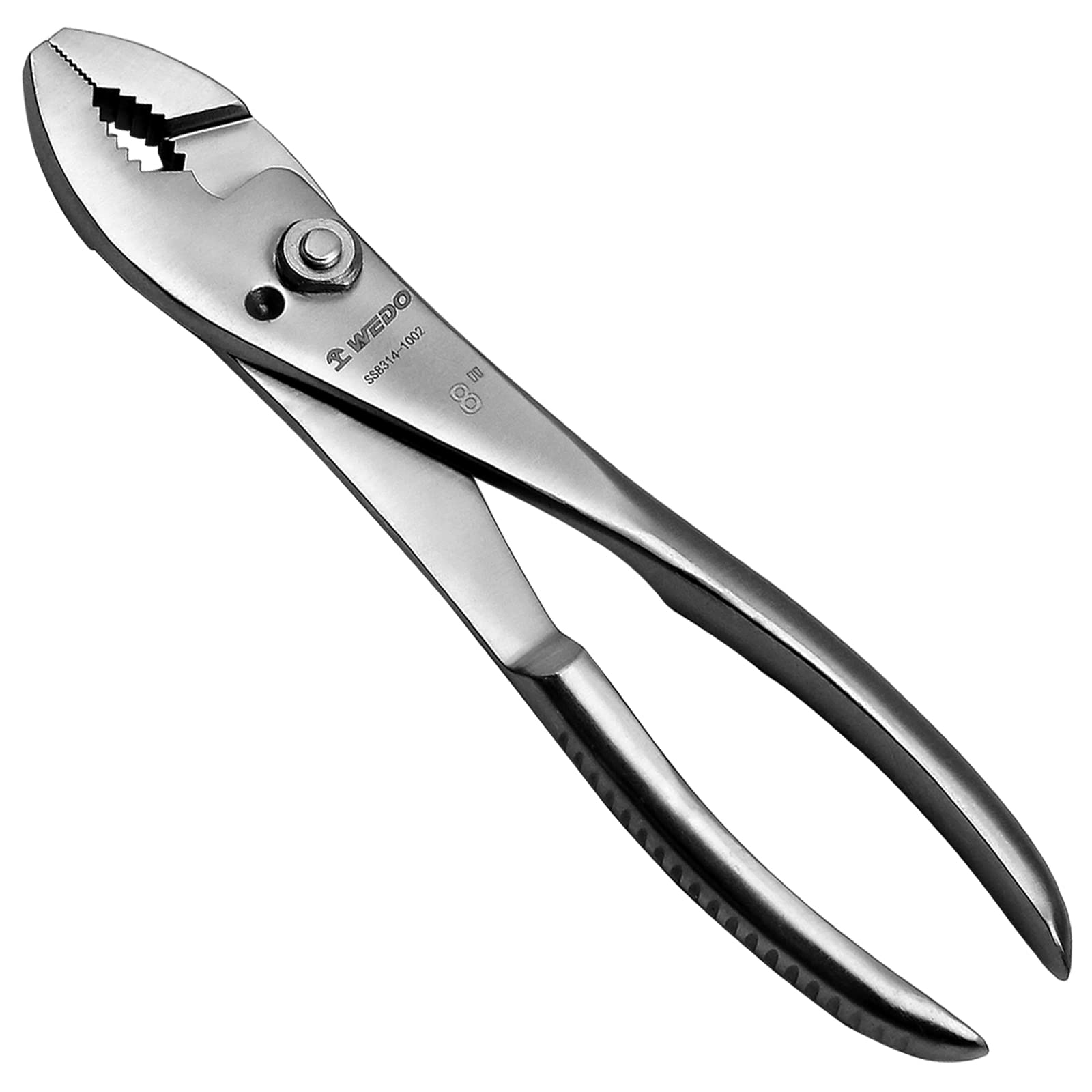 WEDO Slip Joint Pliers, 8-Inch Curved Jaw Combination Pliers,Stainless Steel,Corrosion Resistant, Ergonomic Handle