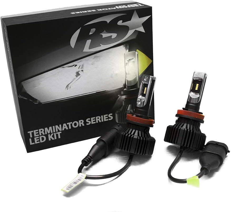 Lighting 9006TLED Terminator Series 9006 Fan-less LED Conversion Headlight Kit with Pin Point Projection Optical Aims and Shallow Mount Design,Black