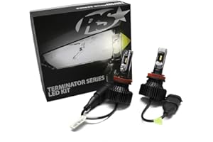 Race Sport Lighting 9005TLED Terminator Series 9005 Fan-less LED Conversion Headlight Kit with Pin Point Projection Optical Aims and Shallow Mount Design,Black
