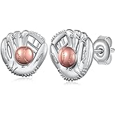 Baseball/Softball/Volleyball/Pickleball/Soccer/Basketball/Hockey/Lacrosse/Bowling/Racing Earrings 925 Sterling Silver Sport Jewelry Gifts for Women