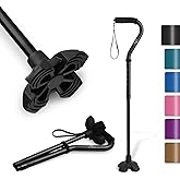 KingGear Adjustable Cane for Men & Women - Lightweight & Sturdy Offset Walking Stick - Mobility Aid for Elderly Seniors & Han