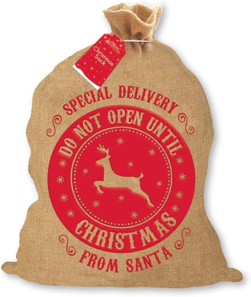 ALANNAHS ACCESSORIES Large Hessian Special Delivery Santa Present Sack Stocking Christmas Decoration