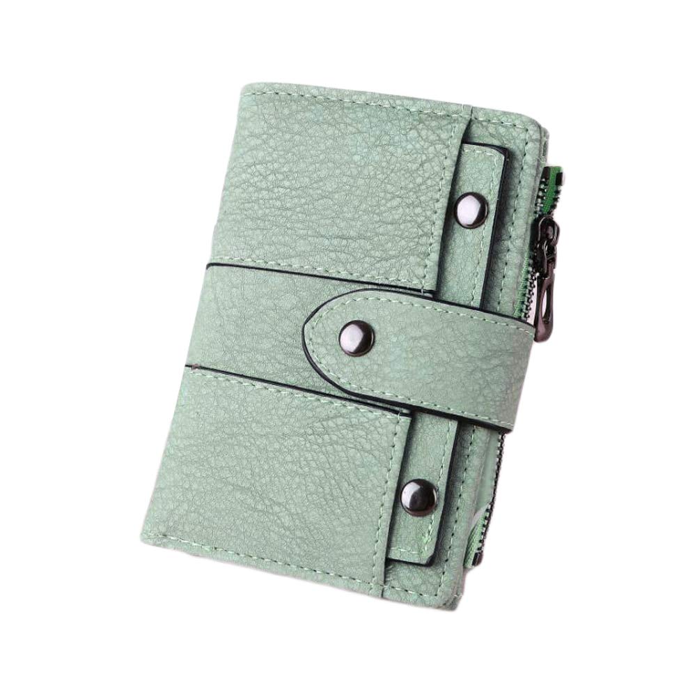 Oyccen Women's PU Leather Wallet with Zipper Pocket Multi-Slots Card Holder Ladies Vintage Short Purse