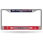 Rico Industries NHL Hockey Florida Panthers Back to Back Champions 2025 12" x 6" Chrome Frame with Decal Inserts - Car/Truck/SUV Automobile Accessory