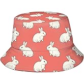 Bunny Easter Egg Pattern Print Bucket Hat Summer Travel Fisherman Sun Hat Cap for Women Men Teens