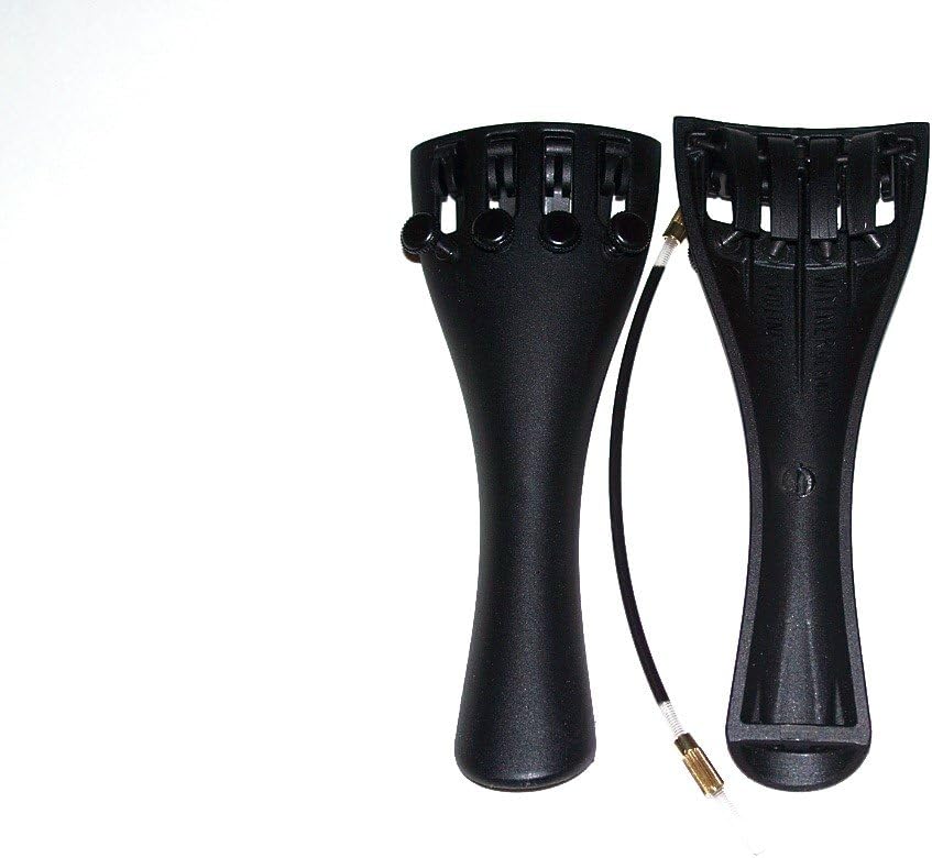 Wittner 3/4 Violin Ultra Composite Tail Piece Black with 4 Fine Tuners and Adjusting Gut 918121 Vwws