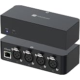 MAXSQUARE Dante Audio 4 Channel Analog Audio Network Interface Box, Four 3-Pin XLR inputs, PoE, Aluminum Housing, TAA Compliant (MSQ-3900D)