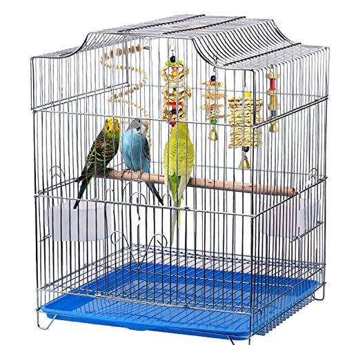 Vehomy 8 pcs Bird Parrot Toys Natural Wood Bird Swing Climbing Chewing Standing Hanging Hammock Ladder Bell Bird Cage Toys for Parrots, Parakeet, Conure, Cockatiel, Mynah, Love Birds