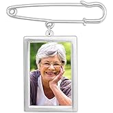 Rectangle Wedding Memorial Boutonniere Pin Set For Groom Father or Mother Of the Bride Groomsmen Wedding Bouquet Brooch Charm Slide In Photo