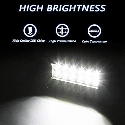 GREUNION 7 INCH Led Light Bar 120W Driving Fog Off