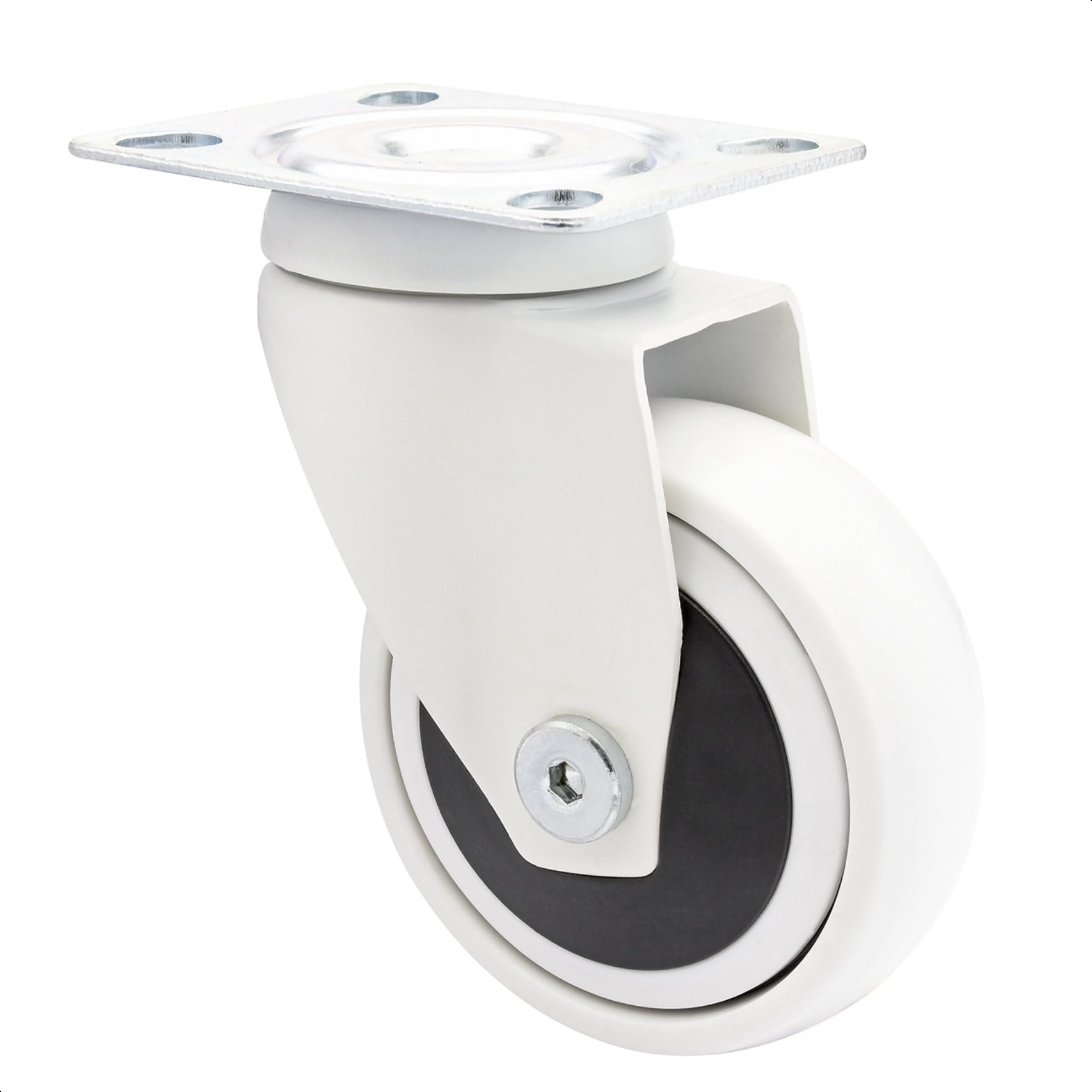 WAGNER design - 3C - swivel castor/furniture castor - white, soft tread, diameter Ø 75 mm, ball bearing, load capacity 75 kg - 01227601