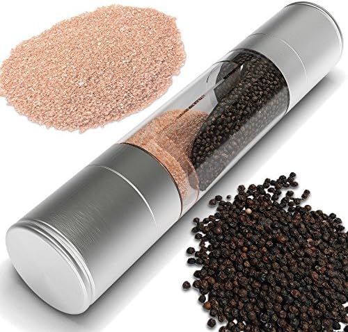 Salt and Pepper Mill ,2 in 1 Stainless Steel Salt and Pepper Ginder with Adjustable Coarseness,Spice Sauce Grinder Home Kitchen Mill Tool-1pack