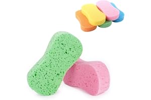 LSKASELUE 2 PCS Car Wash Sponge, Large Thick Foam Scrubber Super Absorbent Cleaning Sponges, Multi-Purpose Easy Grip Cleaning