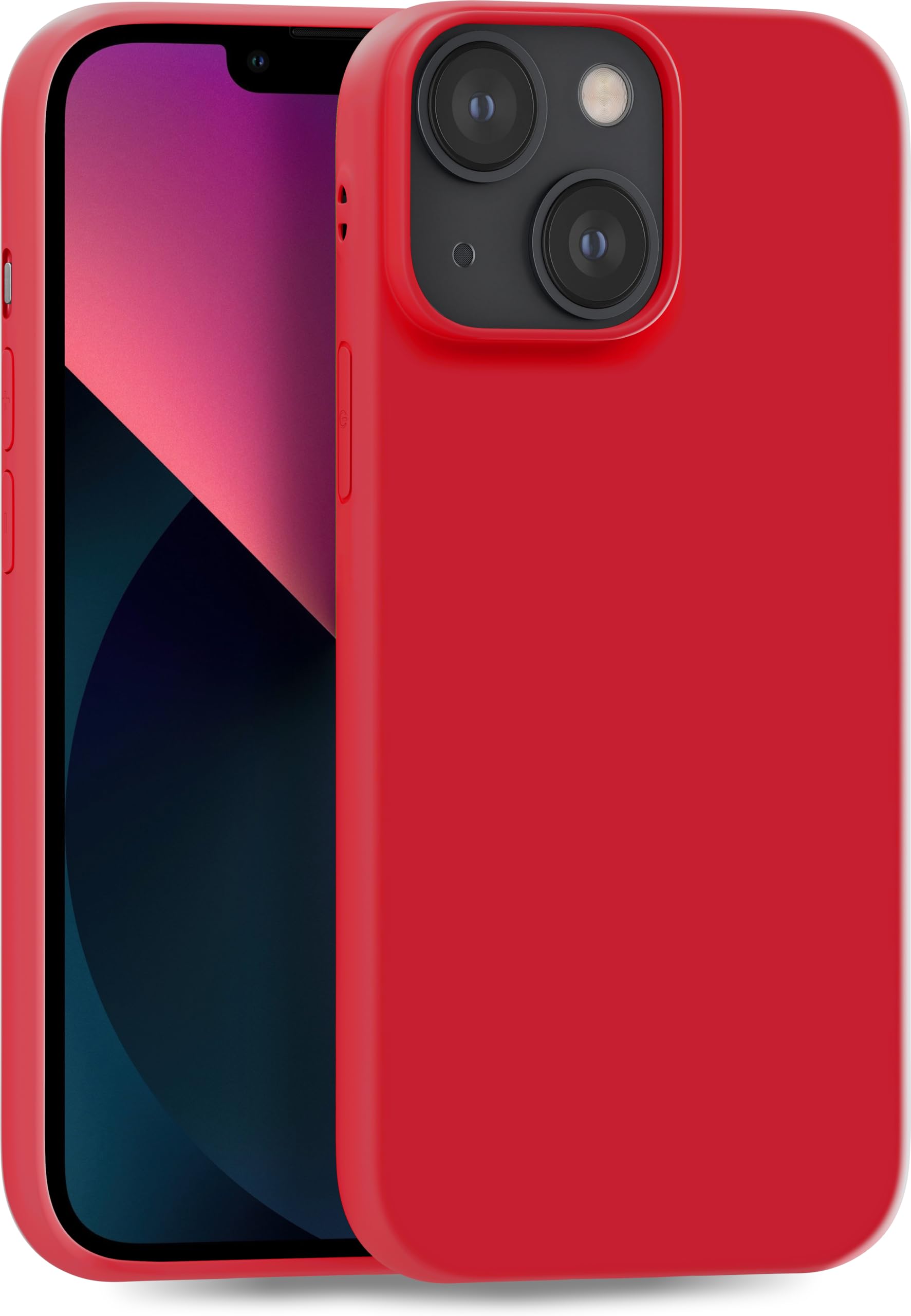 MyGadget TPU Case for iPhone 13 Mini - [ Camera Protection & Anti Fingerprint ] - Silicone Cover with Soft Touch & Anti Scratch Shell - Matte Red