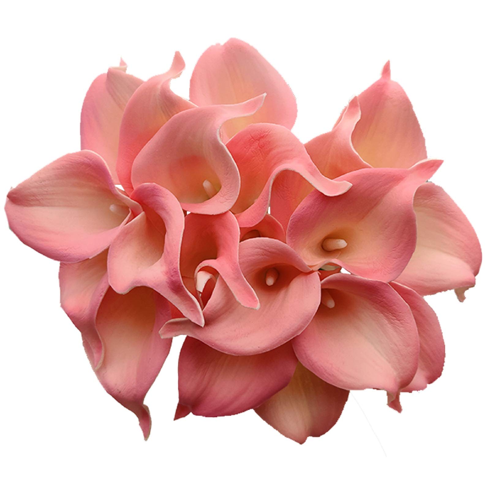 Aisamco 20pcs Artificial Calla Lily Lataex Real Touch Artificial Flower Bouquets Silk Flower for Bride Wedding Home Decoration