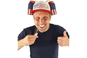 HandinHandCreations USA Hat Merica 4th of July All American Costume Drink Holder with Straw Costume