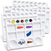 Foraineam 6 Pack 20-Well Palette Watercolor Paint Tray Palettes for Oil, Watercolor and Acrylic Paints