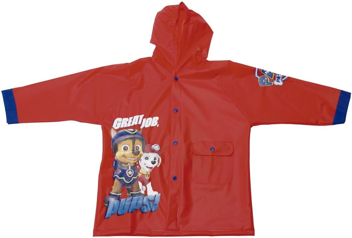 Nickelodeon® Paw Patrol Boys PVC Raincoats - Choose from 4 Styles with Chase, Marshall & Rubble Characters - Mutliple Waterproof Lightweight Hooded Raincoat - Design to Front & Back