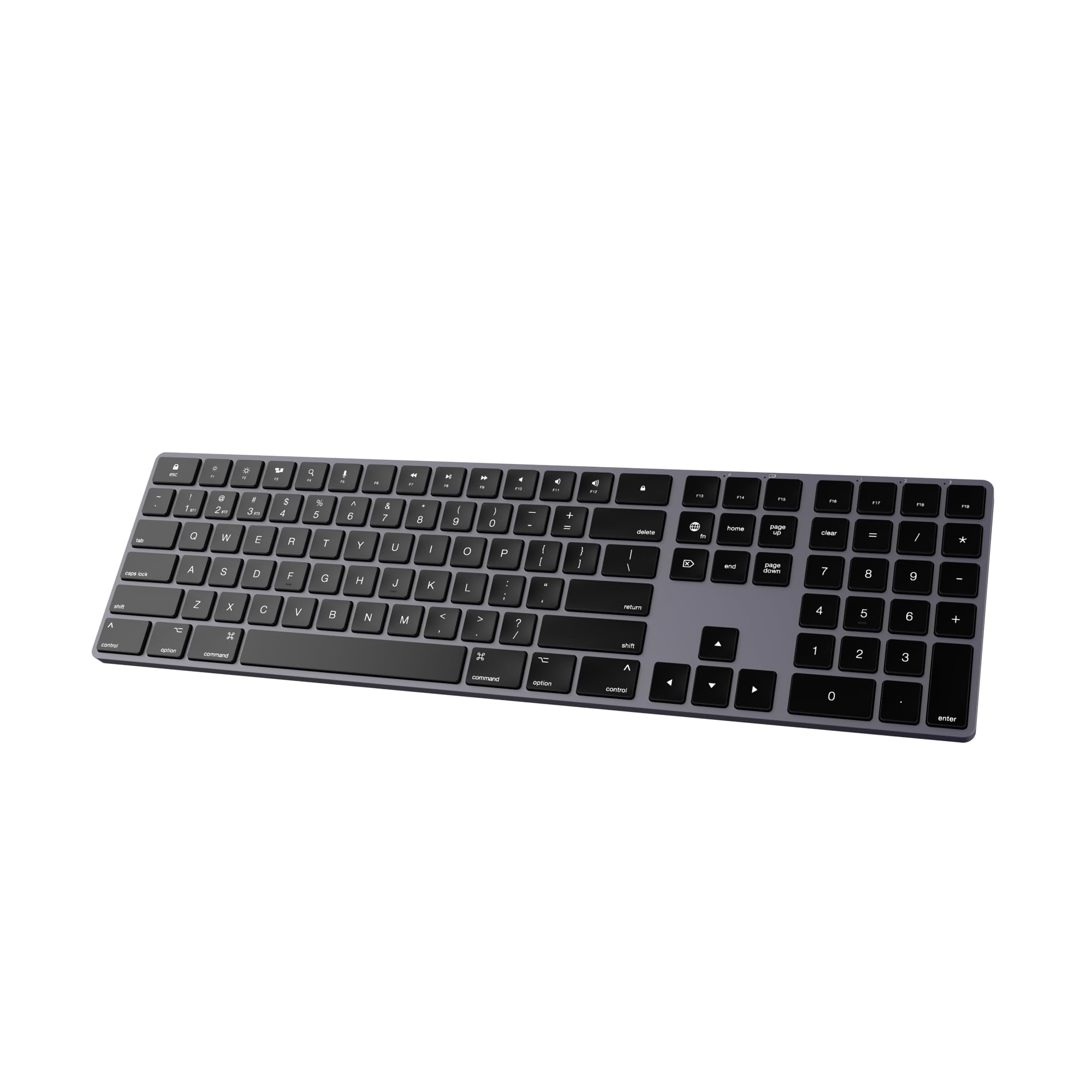 Photo 1 of Bluetooth Slim Keyboard for Mac, Aluminum Rechargeable Keyboard Wireless, Low-Profile Silent Flat Key Compatible with Apple iMac, MacBook, Mac and iOS, Full Size - Space Gray