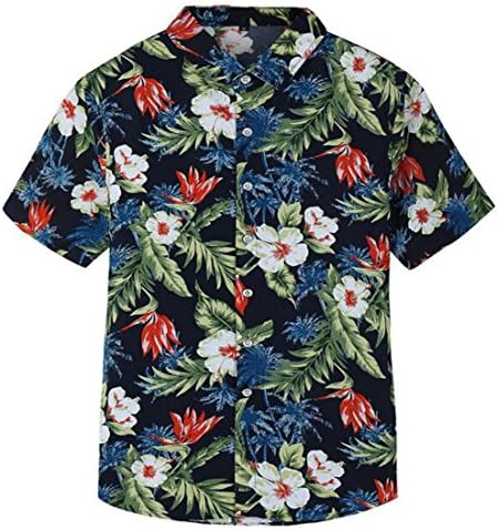 Colygamala Men's Aloha Short Sleeve Shirts -Floral Print Hawaiian Shirt Plus Size(S-5XL) XWY2018050802-db-5XL