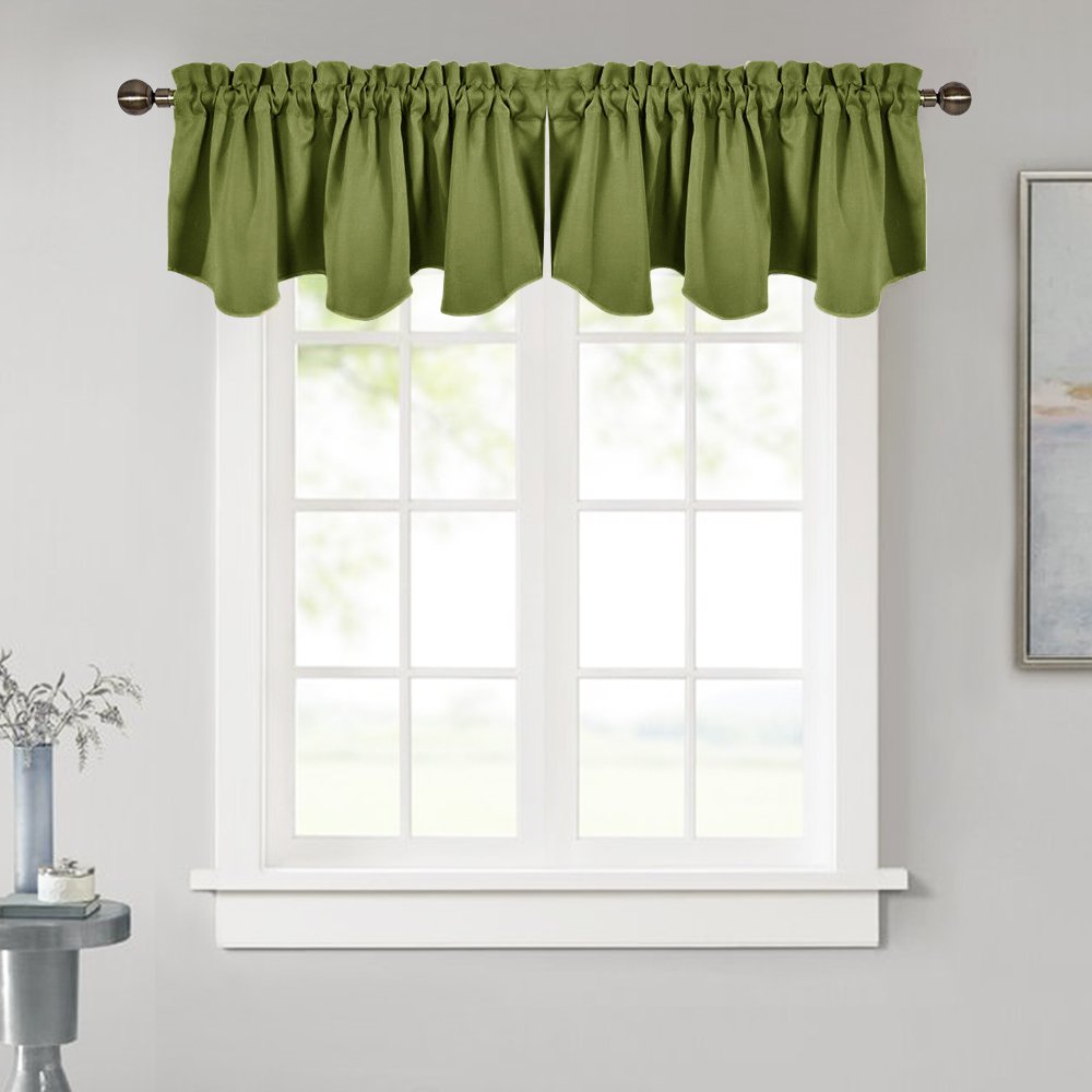 Best living room window rod pocket sage valances