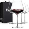 OJA Wine Glasses Set, Crystal Hand Blown Red Wine Glass Set of 4, 23 oz | Long Stem, Unique Large Design, Best for Wine tasti