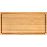BambooMN Bamboo Serving Tray - Rounded Edges, 11"x5.5"x0.6" - 1 Tray | Organic, Vanity, Tea, Appetizers, Snacks, Charcuterie Board