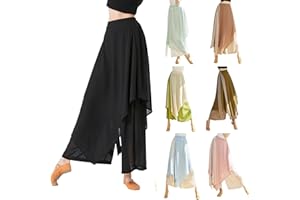 YOLAI Skirted Leggings for Womenyoga Pants Stretchy Ballet Dance Leggings Chiffon Skirted Tights for Ballet Latin Salsa Tango