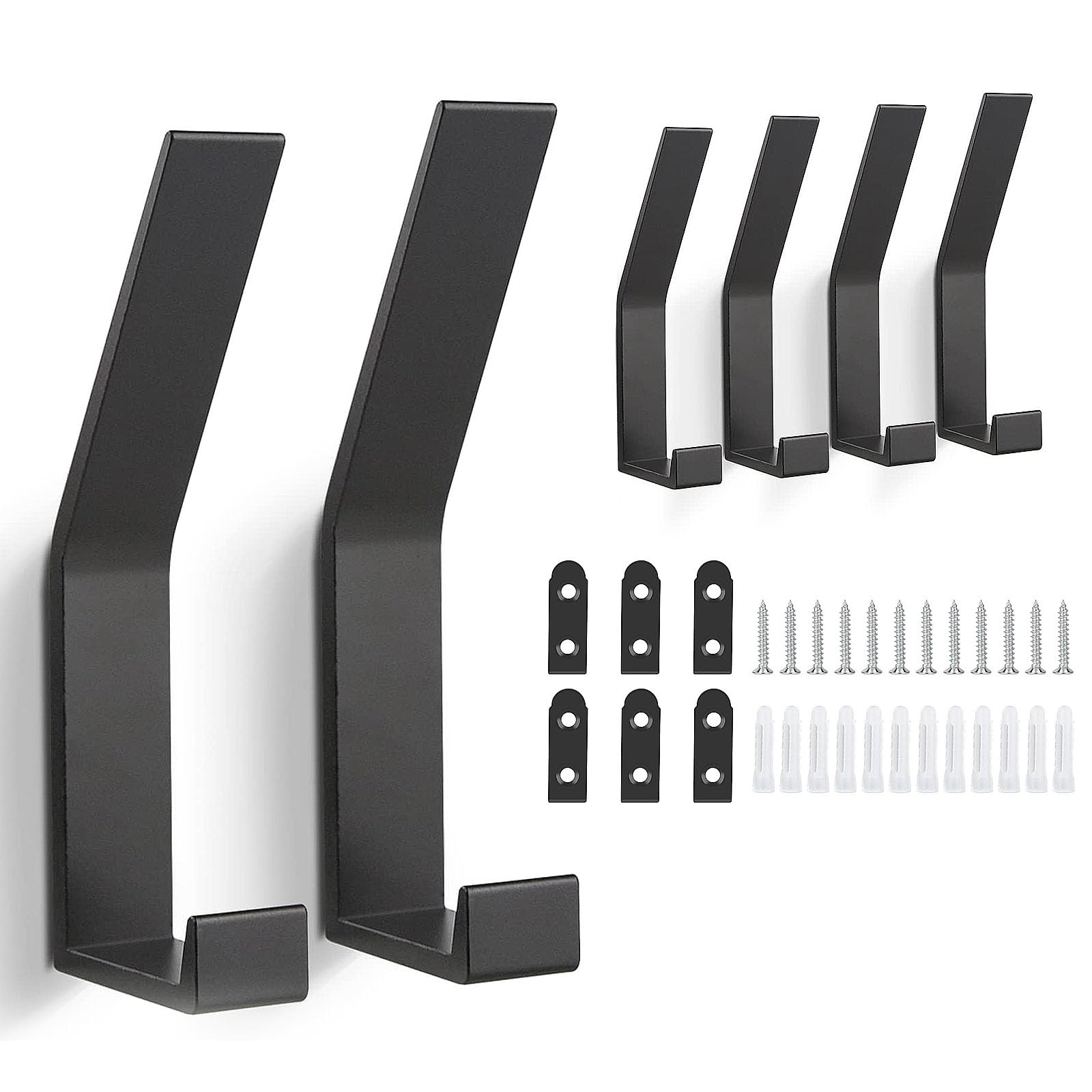 PnxdeobXL 6 Pieces Coat Hooks, Hooks, Coat Hooks Wall Mounted, Coat Rack, Wall Hooks, Coat Rack Hooks Wall Mounted, Modern Wall Hooks, for Bathroom, Bedroom, Door, Cupboard