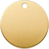 ABBECIAO 1.25" Brass Tag for Metal Stamping, Circle Brass Blanks Finished 14ga. with for Jewelry Making and Crafts (10 Pack)