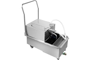 DCEHKR 55 L /14.5 Gal Commercial Mobile Fryer Filter Machine 550W Restaurant Oil Filter Machine Mobile Fryer Oil Filter Machine with Filter Papers Fryer Oil Filter Cart for Supermarket, Restaurant