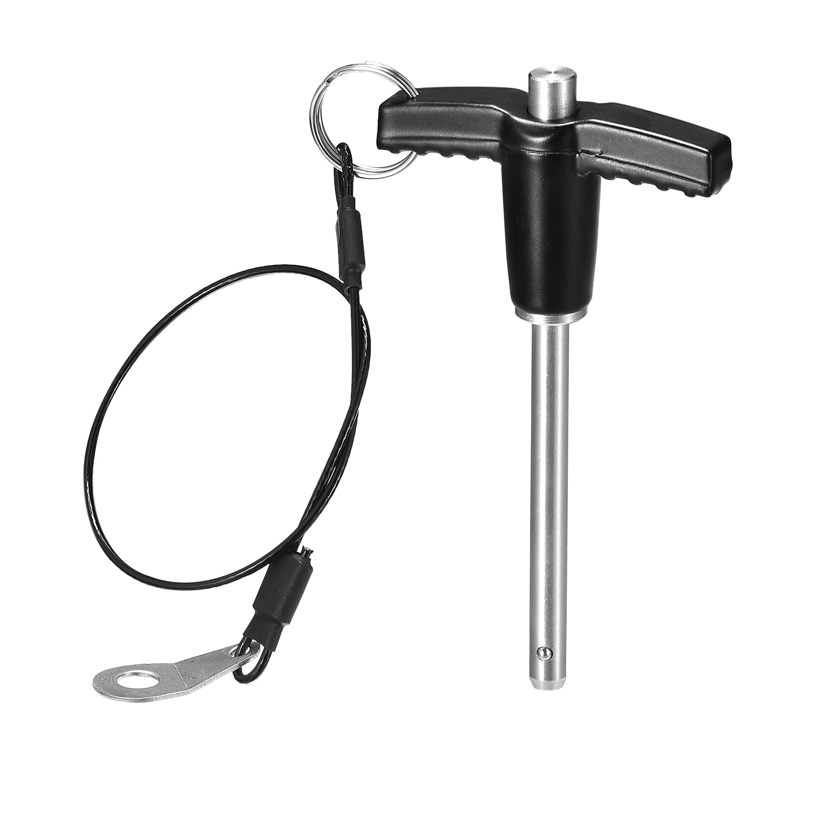 DTGN 6mmx50mm(DxL) T Handle Quick Release Pin - Good for Quickly Connecting and Hooking Up Components - 304 Stainless Steel Ball Locking Pin with Push Button - Black/Silver