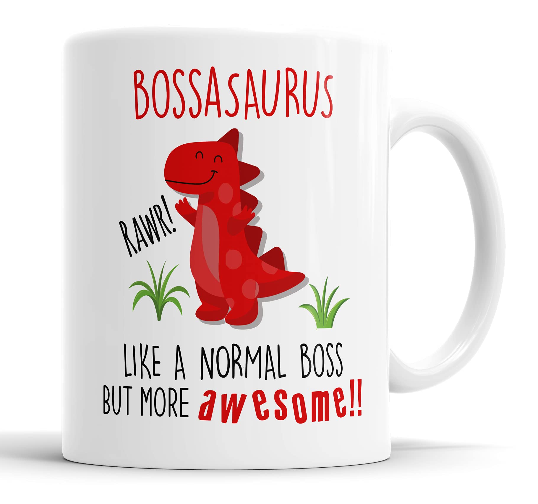 Bossasaurus Mug Boss Dinosaur Cup for Fathers Day Birthday Christmas Funny Mug Present for Boss