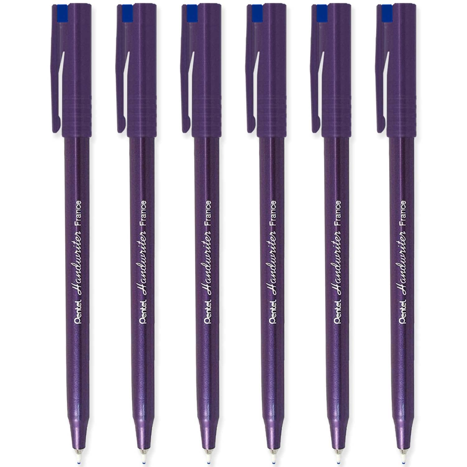 Pentel Handwriter Liquid Ink Handwriting Pen – Blue Ink – 0.5mm – Pack of 6
