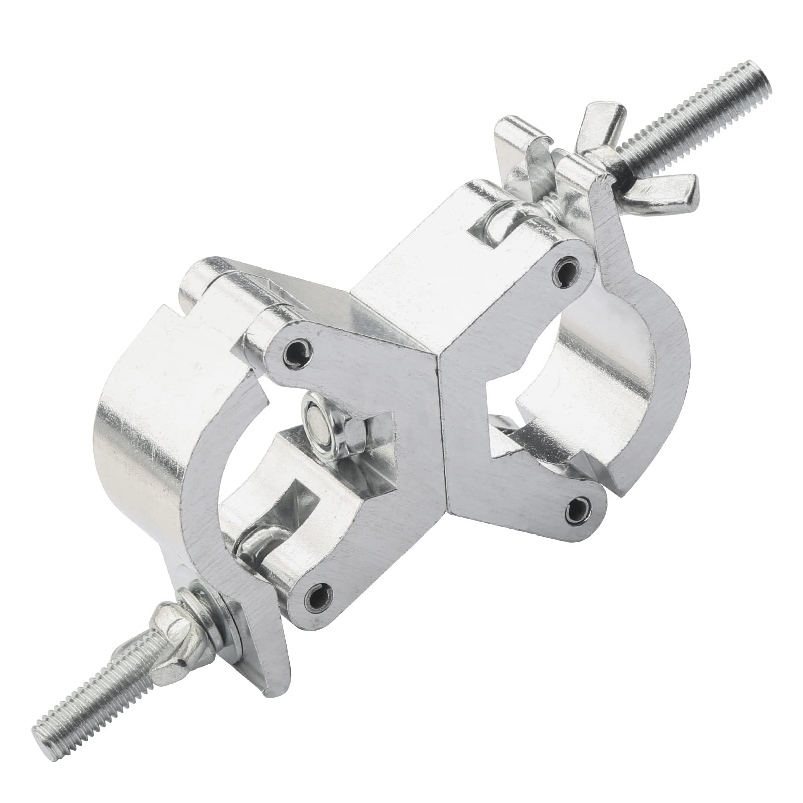 Lighting Truss Swivel Coupler Clamps for Lights, Lighting O Clamp Dj Light Pole Clamp Quick Release Dual Head Truss Clamp, Dual Swivel Tube Clamp Two Wrap Around Pipe Clamp Mounting Bracket 30mm-35mm
