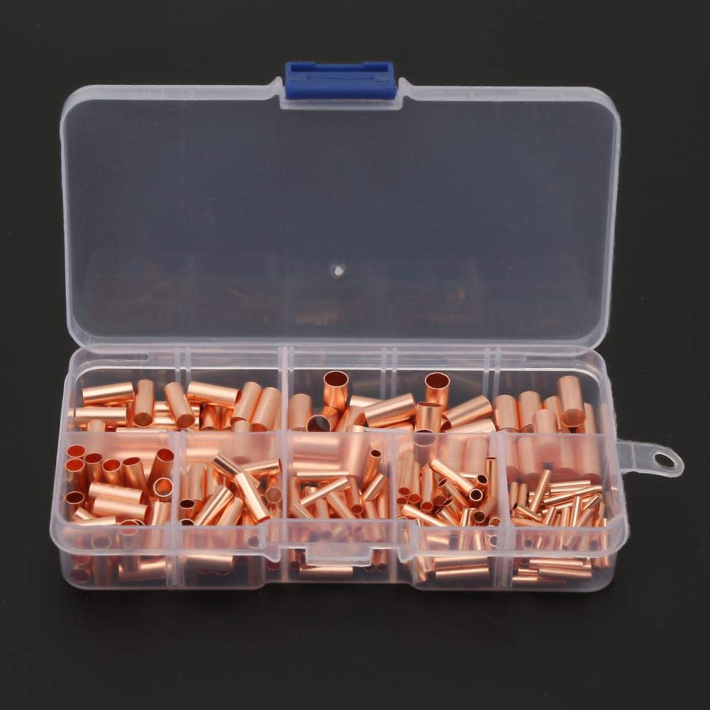 250Pcs Red Copper Connecting Tube GT1-6mm Intermediate Wire Joint Small Copper Tube Connection Connector - Image 3